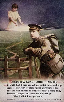 Thinks: WW1 POSTCARD LONG TRAIL