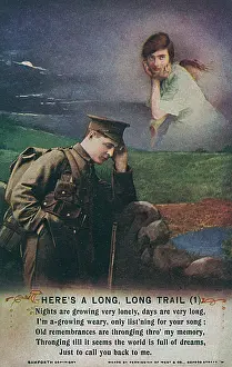 Thinks: WW1 POSTCARD LONG TRAIL