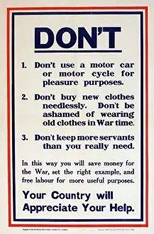Save: WW1 poster, Don't