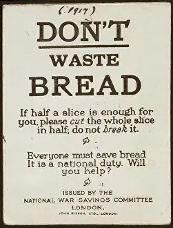 WW1 Poster - Don't Waste Bread