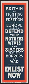 Enlisting: WW1 Poster - Enlist Now