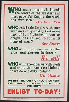 Gratitude: WW1 Poster - Enlist Today!