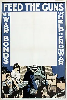 Fundraising: WW1 Poster, Feed the Guns with War Bonds