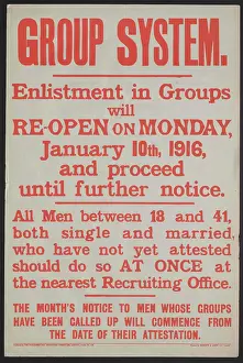 Enlistment: WW1 Poster - Group System Enlistment