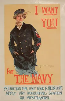 Suggestive: WW1 poster, I Want You for the Navy