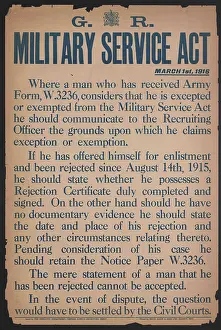 Proof: WW1 Poster - Military Service Act