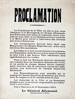 Announcement: WW1 poster, Proclamation