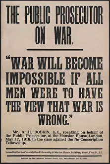 Pacifist: WW1 Poster - The Public Prosecutor on War