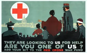 Funding: WW1 poster, Red Cross War Fund, Are you one of us?