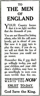 Enlists: WW1 - Recruitment Advertisement