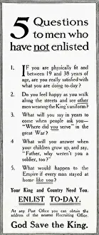 Enlisted: WW1 - Recruitment Advertisement