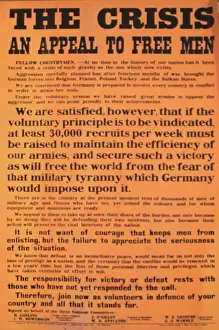 Urgent: WW1 recruitment poster, The Crisis