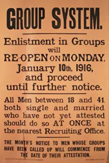 Monday: WW1 recruitment poster, Group System