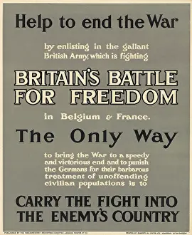 Britains: WW1 Recruitment Poster -- Help to end the War