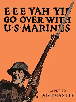 Postmaster: WW1 recruitment poster, Go Over with US Marines