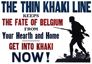 WW1 recruitment poster with silhouette