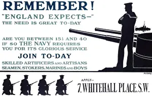 Stokers: WW1 recruitment poster with silhouettes