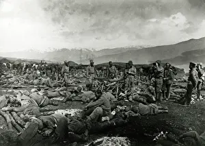 Exhausting: WW1 - Russian troops rest after battle on Turkish front
