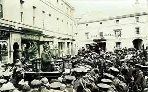 Crickhowell: WW1 Soldiers Being Addressed, Crickhowell, Brecknockshire