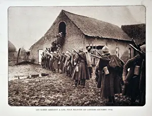 Arterra - Collection Philippe Clément: WW1 - Soldiers arrive at Lo and enter stable to sleep