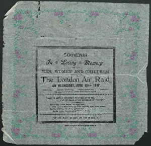 Napkin: WW1 - Souvenir of the London Air Raid