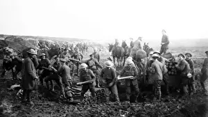 Sars: WW1 Unloading ammunition near Le Sars, France - March 1917