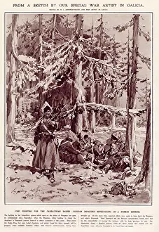 Bivouac: WW1 - war in Galician - Russian troops bivouacking