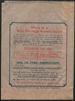 Funding: WW1 - War Savings Certificates, paper bag