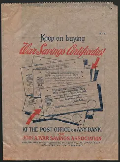 Funding: WW1 - War Savings Certificates, paper bag