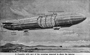 Lcgr1303: A WW1 Zeppelin with part of the covering removed