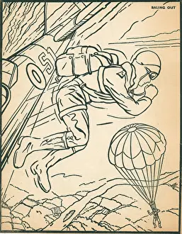 Bailing: WW2, Airman Bailing Out