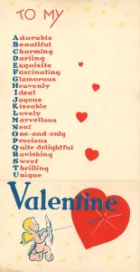 Marvellous: WW2, Alphabet Valentines Card