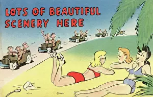 Lots: WW2 American Forces comic postcard