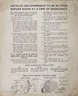 Recommendations: WW2 - ARP Precautions Chart