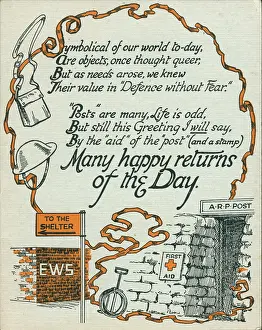 A.r.p: WW2 Birthday Card, A.R.P. Post