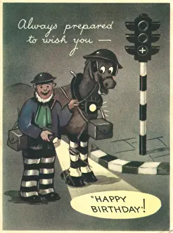 World War Two: WW2 birthday card, blackout scene