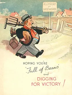 Allotment: WW2 Birthday Card, Digging For Victory