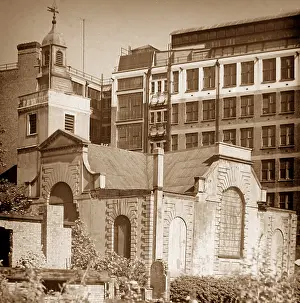 Gresham: WW2 bomb damage st anne and st agnes Gresham Street