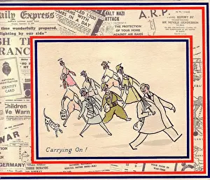 Newsprint: WW2 Christmas card, Carrying On!