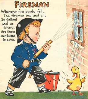 Splashed: WW2 Colouring Book, Fireman