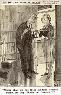 Rationed: WW2 - Comic Postcard - Where to put Cookery Books?