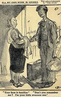 Realisation: WW2 - Comic Postcard - Evacuee Son returns home