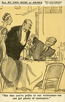 Politeness: WW2 - Comic Postcard - Table turned on the diner