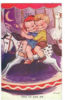 Options: WW2 era - Comic Postcard - Two to One on