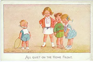 Derives: WW2 era - Comic Postcard - All quiet on the Home Front