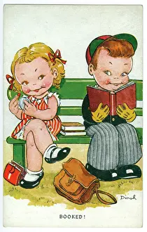 Booked: WW2 era - Comic Postcard - Booked
