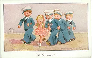 Tactic: WW2 era - Comic Postcard - In Convoy