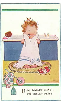 Mabel: WW2 era - Comic Postcard - Dear Darlin Mine