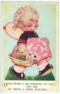 Mabel: WW2 era - Comic Postcard - Dear Mums - I am thinking of you