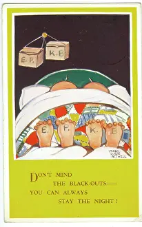 Bruton: WW2 era - Comic Postcard - Don't mind the black-outs